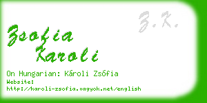 zsofia karoli business card